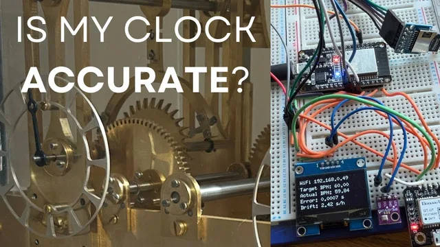 Close-up of the GPS pendulum timer prototype, its OLED timing readout, sensors and breadboard wiring